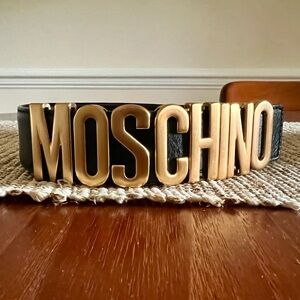 Moschino Leather Belt. Fits 37-42.